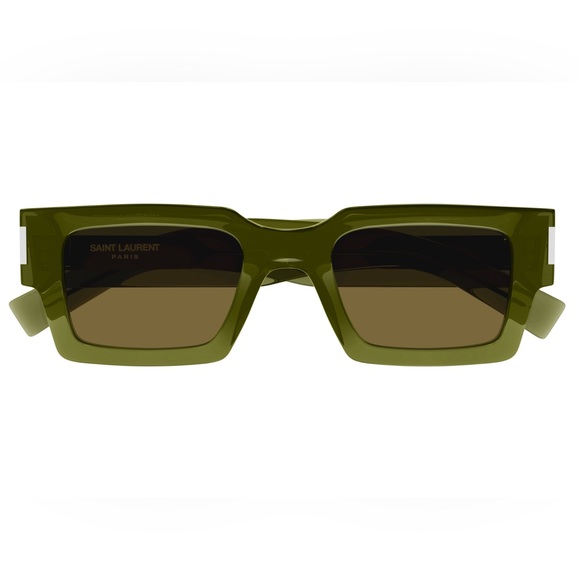 NEW SL 572 005 SAINT LAURENT SUNGLASSES SQUARE SL572 005 GREEN EYEWEAR - Picture 2 of 3